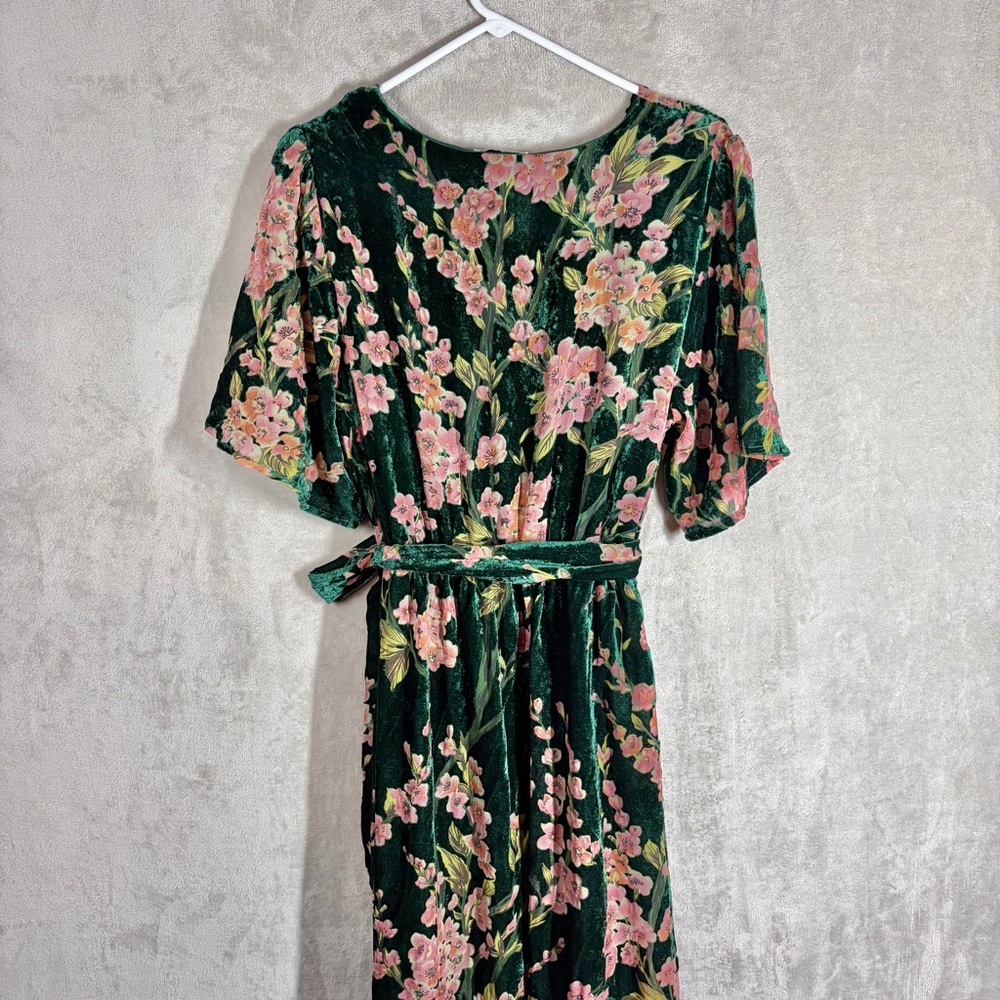 Baltic Born Uma Velvet Maxi Dress Size XXL Emerald Green Floral Romantic Elegant - Picture 6 of 11